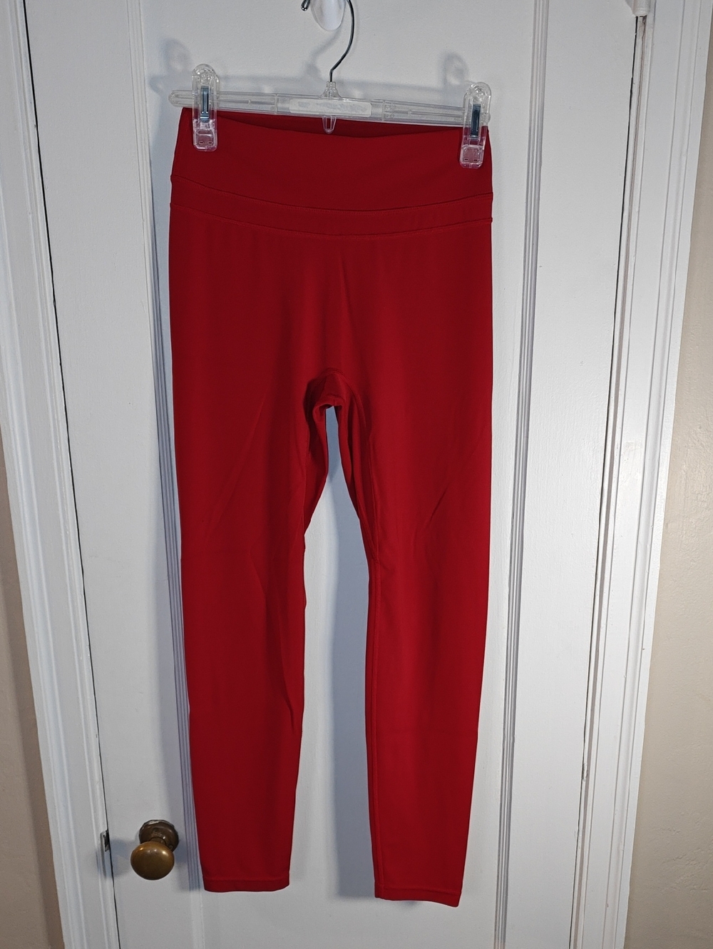 High-Rise Red Active Leggings for Women